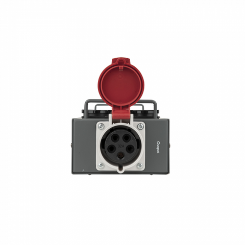 LOCATION - Boîtier d'alimentation électrique 6 circuits 2P+T avec entrée et sortie P17 32A 3P+N+T Showgear Powersplit 32 CEE 32 A
